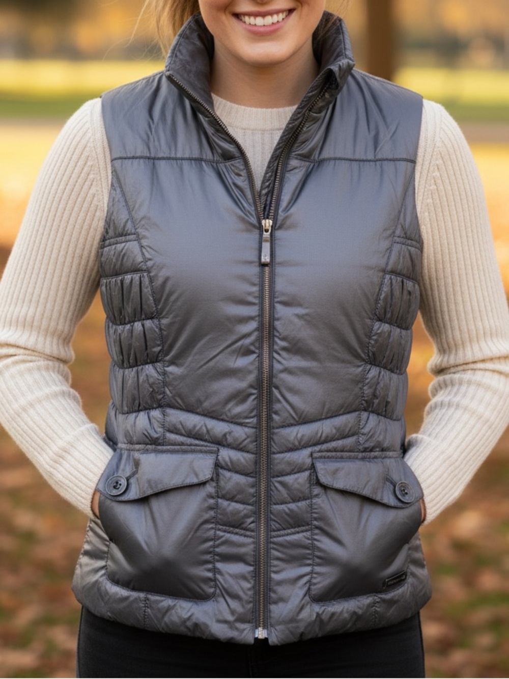 Merrell Opti-Warm Vest Full Zip Front Pocket Black Size S D2638 NWOT